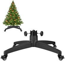 Rolling Christmas Tree Stand with Lockable Wheels for 7.5 FT Artificial Tree Adjustable Grip