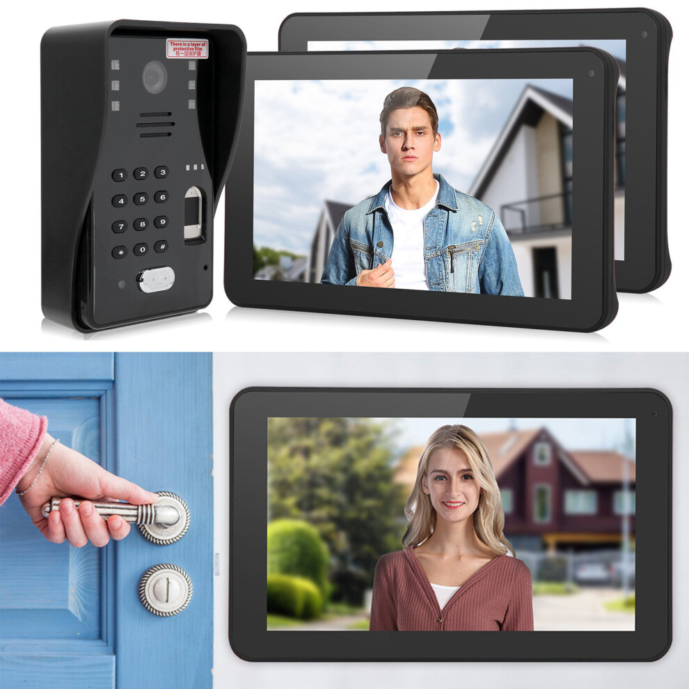 9In Video Intercom Doorphone With Wifi 2 Monitors & Fingerprint Access 7691379543248