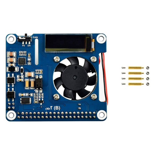 2X Waveshare Power Over Ethernet HAT Support 802.3Af PoE Network Expansion Board with OLED for Raspberry Pi 4 Model B 2