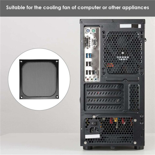 140mm Desktop Computer Case Fan Dust Filter Grills Dustproof Case Cover with Screws, Aluminum Frame Mesh, 4 Pack 1