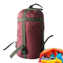 Sleeping Bag Storage Compression Stuff Sack Waterproof Nylon Lightweight Travel Organizer Bag Dark Red for Camping Hiking