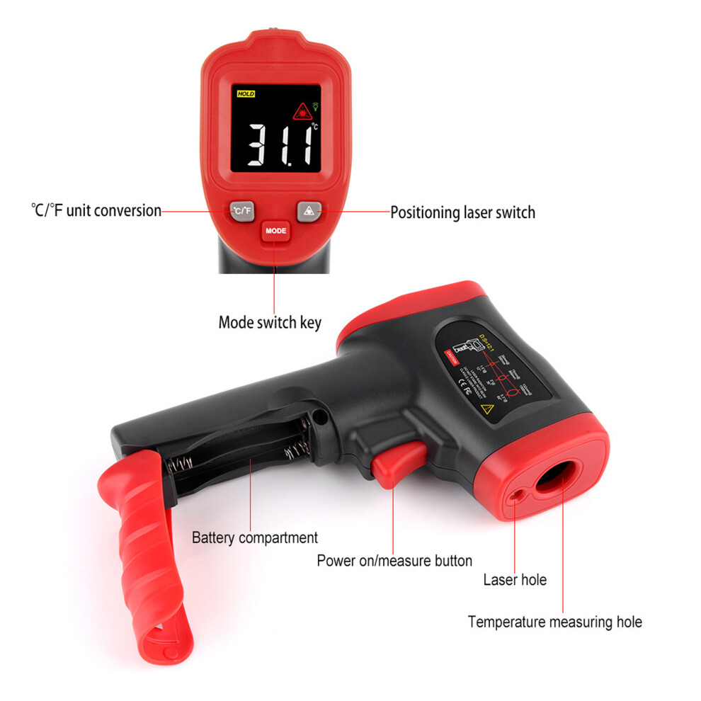 WT327B Infrared Thermometer -50C to 600C LCD Color Screen Handheld