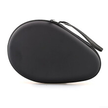 Table Tennis Paddle Case for 2 Rackets with EVA Waterproof Hard Shell, Shockproof Protection, Fits Ping Pong Paddles and Balls, Black