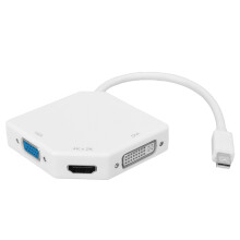 3 IN 1 Video Adapter For Macbook Thunderbolt To DVI VGA HDMI Mini DisplayPort Cable With Clear Vision Vivid Voice Performance Simple Installation For