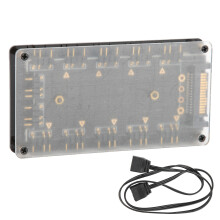 Luminous Pro ARGb Hub, geavanceerde 5V 3-pins RGB LED-splitter met dubbelzijdig plakband, ondersteunt 10 ventilatoren en Aura Sync-modus voor
