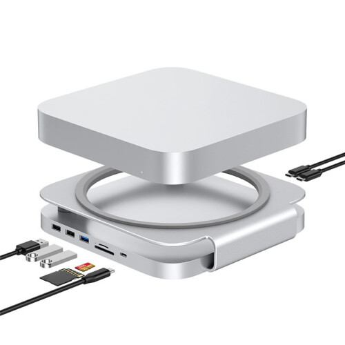 USB C Hub with Hard Drive Enclosure Type C Docking Station NVME M.2 SSD Case 4K M1 M2 for  / Studio B 2