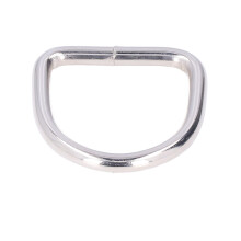 20 Stück Metallische D-Ringe für Kleidung, Taschen, 3,8x25x25 mm, Silber