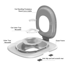 Katzentoiletten-Trainingsset, grau, ABS,