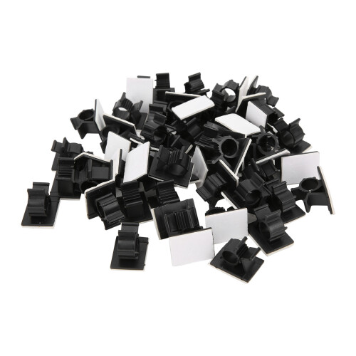 Lightweight Nylon Clips Multi-surface Compatible Clips Black Adhesive Backed Clips Adjustable Clamp Durable Cable Clamps Adjustable Cable Clips for 1