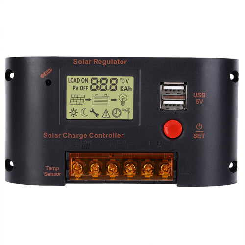 Intelligent 10A Solar Controller Battery Activation LCD 12V/24V 1