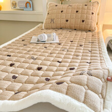 Soft Thickened Velvet Mattress Topper with 2 Pillow Covers, Warm Quilted Pad for Cozy Bedroom