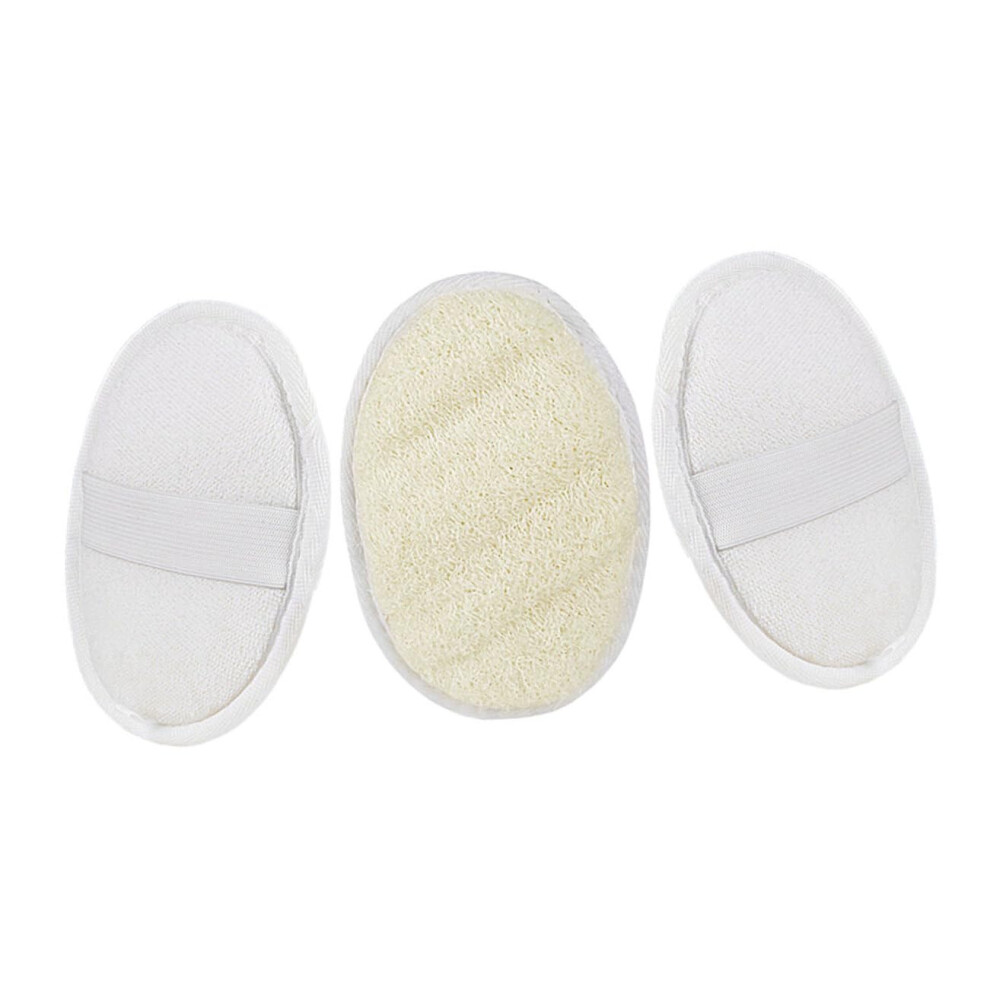 3pcs Loofah Scrubber Pads for Body Gentle Exfoliating Shower Sponge Deep Cleansing Round