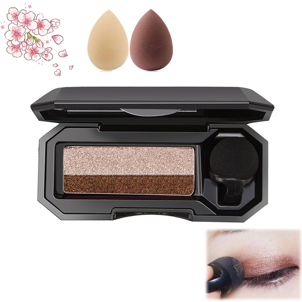 Dual Color Eyeshadow Waterproof  Pigmented Gradient Palette Long Lasting Glitter #02