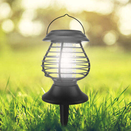 Uva Lamp Mosquito Killer, Solar Powered Outdoor Lights - Waterproof Abs Plastic Solar Bug Zapper With Two Modes For Multi-method Placement, Effective 2