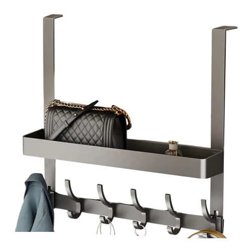 Wall Mount Clothes Hooks Drilless Sturdy Carbon-Gray 6 hooks