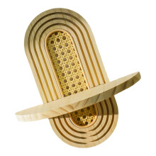Rattan Wall Shelf Wall Mounted Floating Shelf,Space Saving for