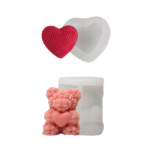 Hart Beer Kaarsvorm Valentijnsdag Siliconen Mallen Ornament