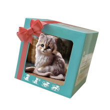 Intelligence Cats Companion Plush Toy With Barking Tail-Gray