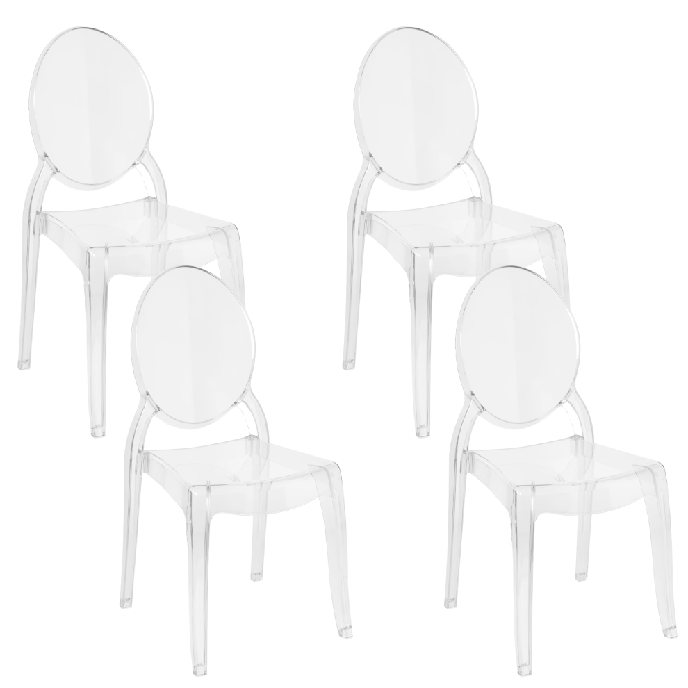 Set of 4 Dining Chairs MERTON Transparent