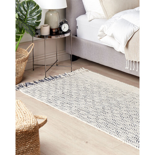 Beliani Rug OMERLI White 80 x 150 cm Wool 2