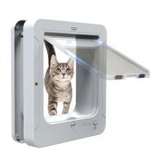 Automatic Pet Door Collar Sensor Compatible Remote Control Weatherproof for Indoor Outdoor Use White