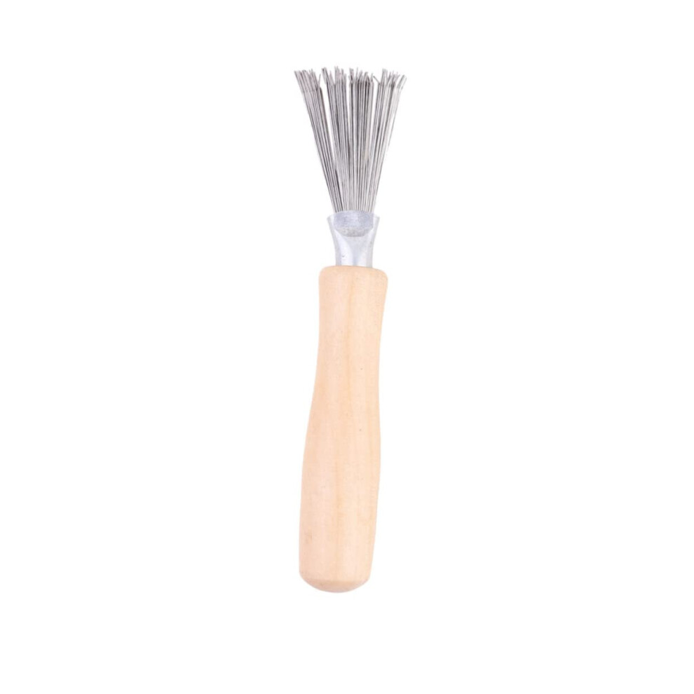 Unisex Hair Brush Cleaner With Wooden Handle, 2Pcs Metal Teeth Comb Cleaning Tool For Salon And Home Use