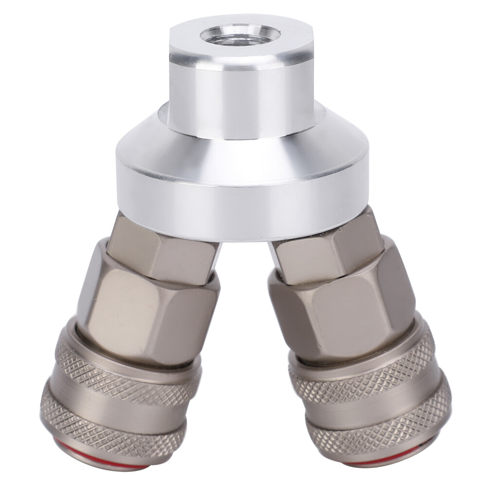 Chrome Plated 2-Way Pneumatic Connector G1/4In Carbon Steel Quick Coupler 4991379553241