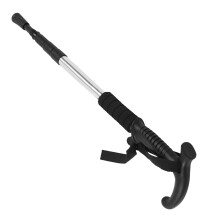 Aluminum Hiking Stick with Wristband and Shock Absorption Silver