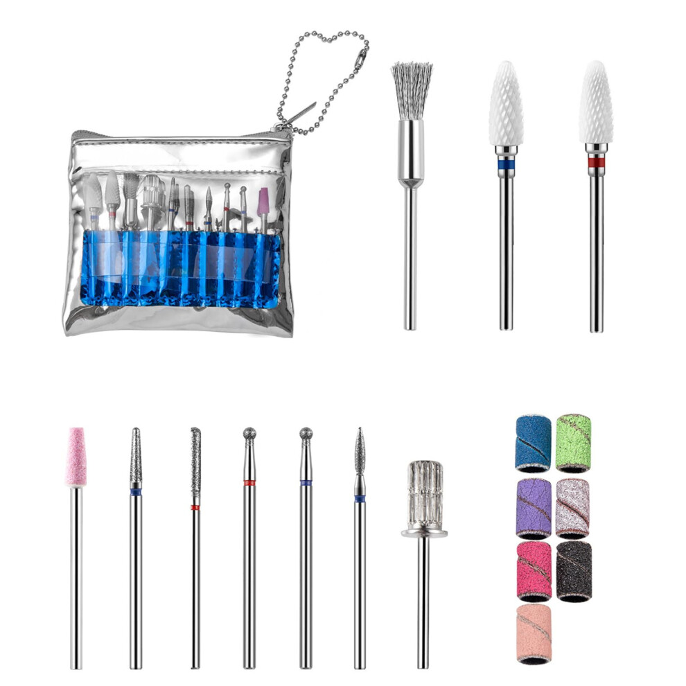 10pcs Nail Drill Bits Set for Gel Polish Removal and Acrylic Nails, Durable Steel Manicure Pedicure