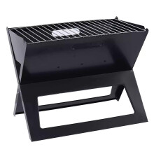 Portable Charcoal Grill with Large Grilling Surface, Foldable BBQ Grill for Outdoor Camping Picnic 35 People Black 45x30x35cm