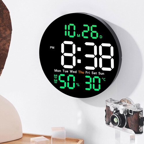 10' Electronic Clock Large Screen Digital Clock With Remote Control LED Display For Various Settings 1