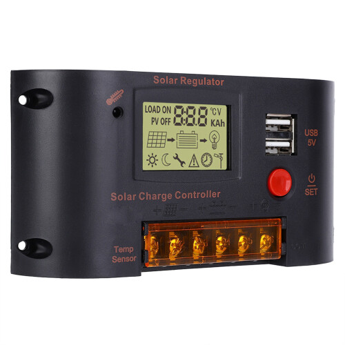 Intelligent 10A Solar Controller Battery Activation LCD 12V/24V 2