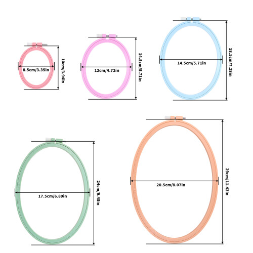 5Pieces Embroidery Hoop Stitching Hoop Frame for Embroidery 2