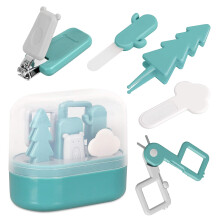 Luxe babyverzorgingsset, ergonomische handgrepen voor een comfortabele grip, 5-in-1 complete babymanicureset met precieze nagelknipper, antislip