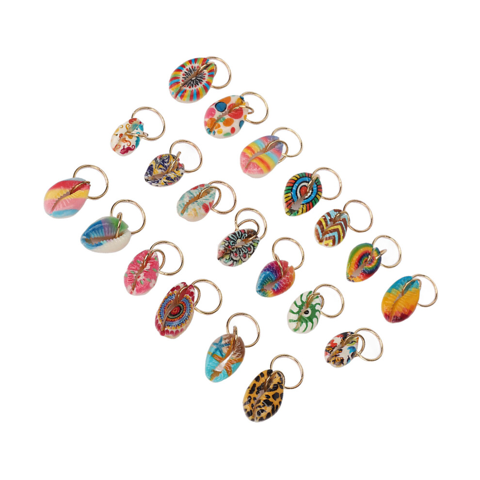 20pcs Shell Dreadlocks Hair Accessories Rings DIY Clips for Braiding & Styling