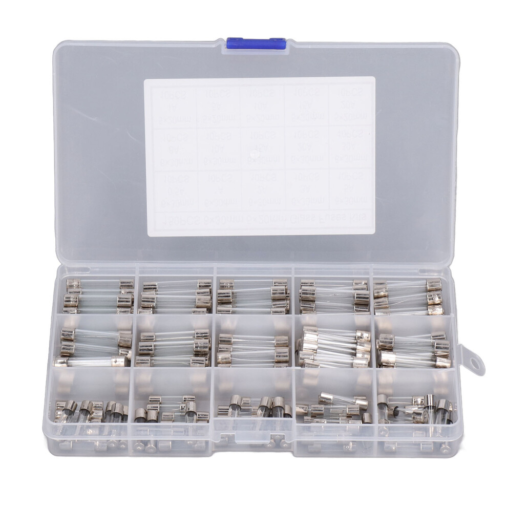 Glass Material Assorted Ampere Values Quick Blow Glass Tube 250V Voltage Rating High-Quality Fuse Versatile Use Easy Identification Value Pack 9138057858006