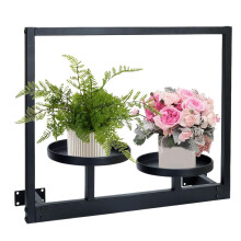 Wall Mounted Plant Shelf Metal Indoor Flower Pot Holder Space Saving Rack for Balcony and Garden