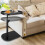 C Shaped Side Table Adjustable Height with 360 Rotating  for Sofa Bed Space Saving Black 2