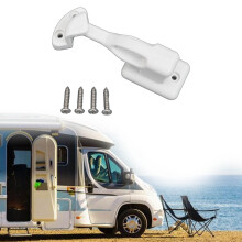RV Cabinet Latch Lock for Camper Trailer Boat, Nylon Door Latch with Secure Catch, White 2Pack