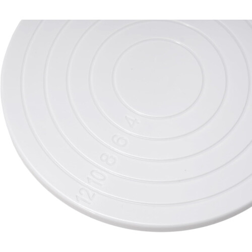 ABS 360 Rotating Cake Turntable with Scale, NonSlip Stand for Baking and Decorating – White 2