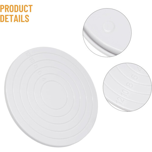 ABS 360 Rotating Cake Turntable with Scale, NonSlip Stand for Baking and Decorating – White 1