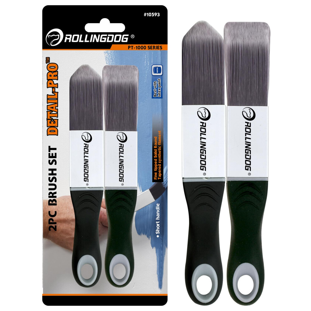 Paint Trim Brush Set With Precision Edge Painting, Comfort Grip, Square And Triangular Brushes For Corners 9199774662444