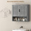 Homcom (Grey) HOMCOM Bathroom Cabinet, Wall Mounted Cabinet with Adjustable Shelves 6