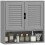 Homcom (Grey) HOMCOM Bathroom Cabinet, Wall Mounted Cabinet with Adjustable Shelves 2