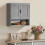 Homcom (Grey) HOMCOM Bathroom Cabinet, Wall Mounted Cabinet with Adjustable Shelves 9