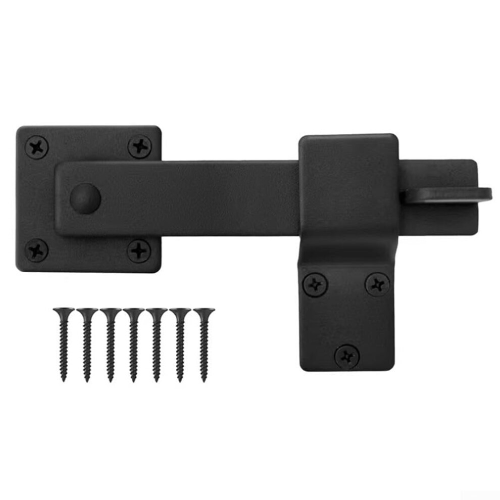 Heavy Duty Garden Gate Latch With Smooth Rotation, Weatherproof Lock For Outdoor Fence, Black Finish 9187378915516