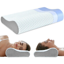 Memory Foam Neck Pillow with Ergonomic Support, Adjustable Height for Neck and Shoulder Pain Relief
