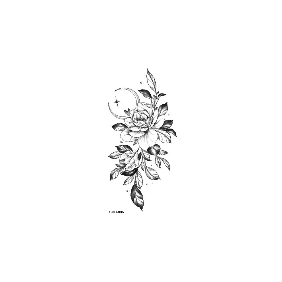 Unique Designs & Easy Application, Flower Pattern Temporary Tattoos for Women, Non-Toxic & Waterproof, Perfect for All Occasions For Nightclubs