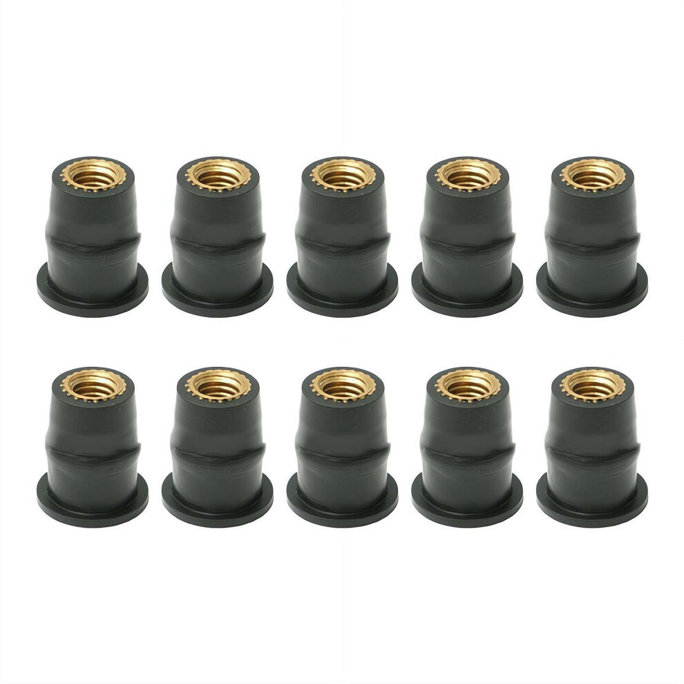 10Pcs M6 Rubber Well Nuts Motorcycle Windscreen Bolts With Brass Core For Boats And Kayaks 9199774663045