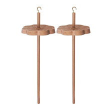 2Pcs Wood Spindle Top Whorl Yarn Spinner for Crocheting Wool